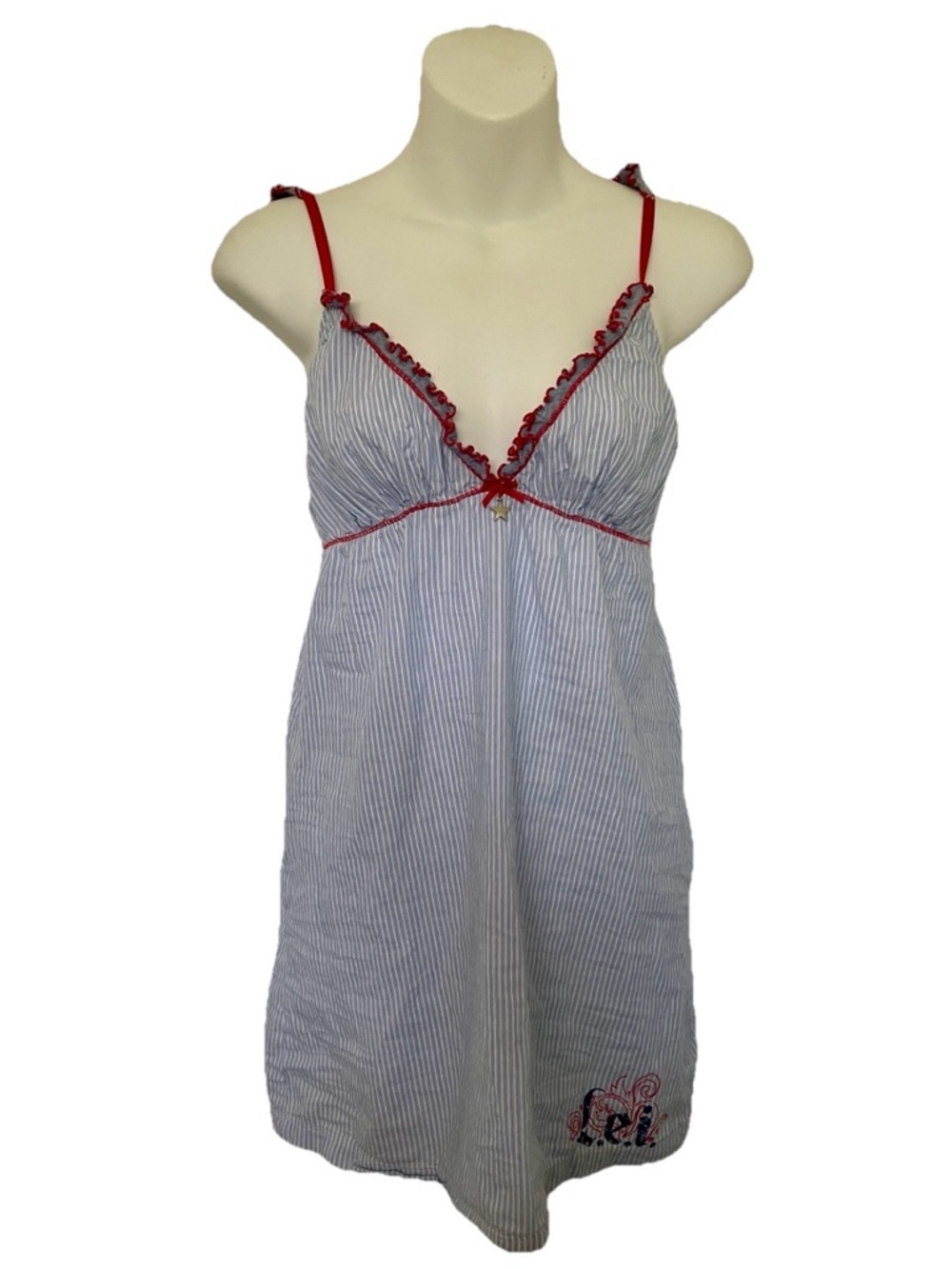 L.e.i. Pinstriped COTTON NIGHTGOWN Size XS EUC